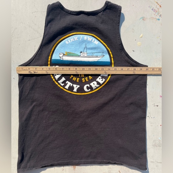 Women’s Salty Crew Tank Top Black Refuge Logo L Fishing Ocean Decks Adventure - Picture 10 of 13